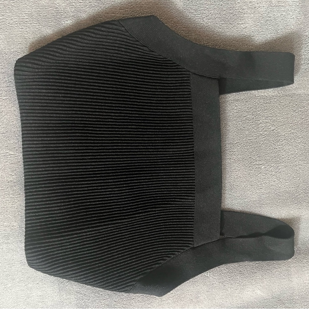Aritzia Babaton Black Sculpt Knit Square Neck Tank